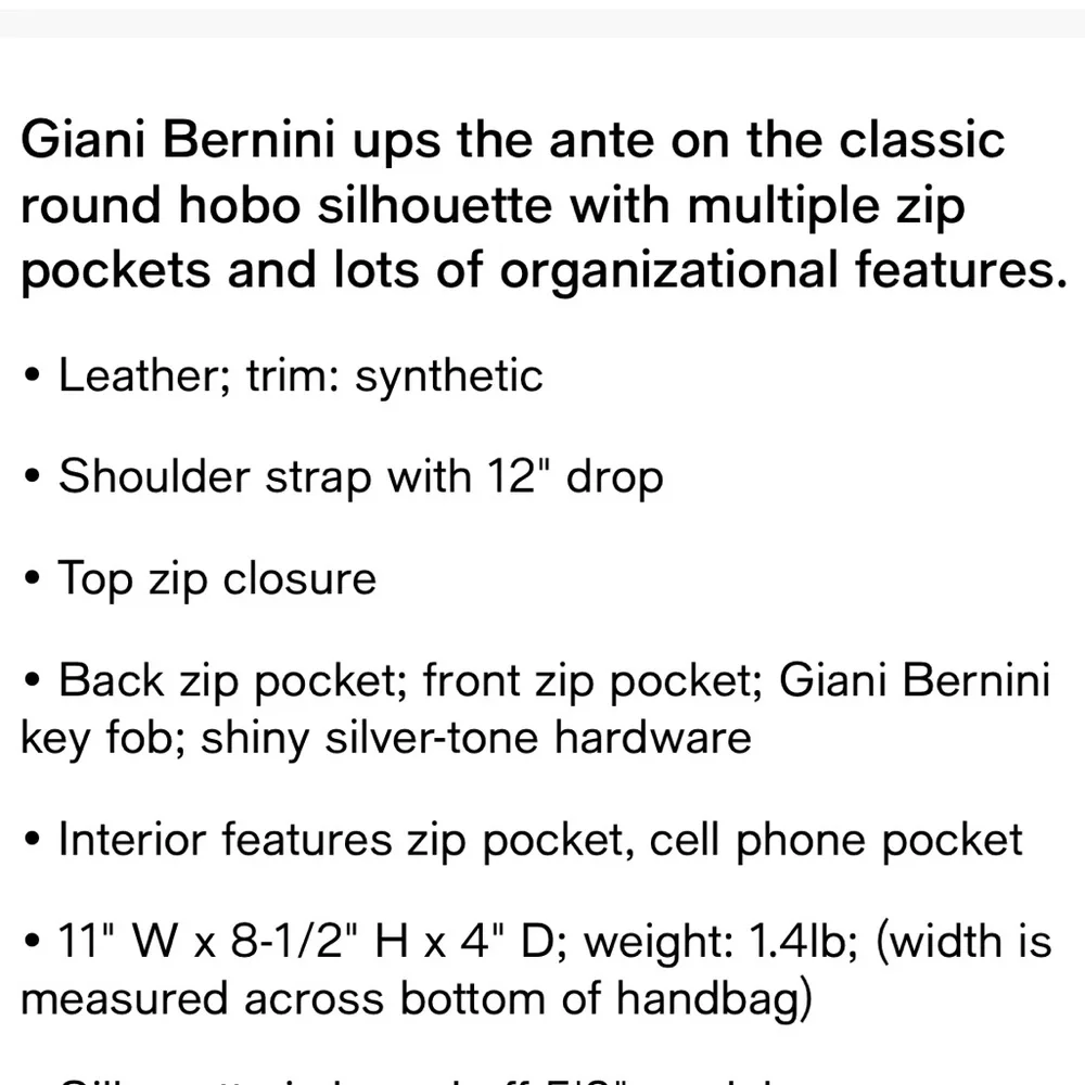Giani Bernini Leather Hobo Bag Wine Color